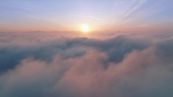 Nature environment background, paradise footage, 4K aerial majestic pink sunrise — Vídeos de Stock