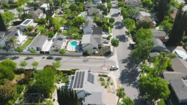 Drone footage of luxury residential area in Los Angeles County, California, USA
