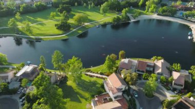 Waterfront mansions in the suburbs of Los Angeles, California, USA