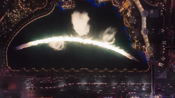 令人叹为观止的自上而下的空中比舞池的电影灯光秀 最有名的夜间娱乐节目在赌场度假胜地 场景贝拉焦喷泉 拉斯维加斯 内华达州 2022年5月 — 图库视频影像
