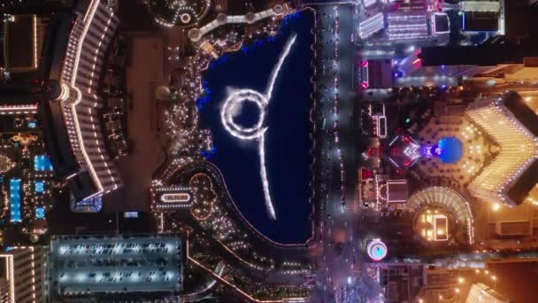 Aerial Vertikale Ansicht Des Strip Stadtbild Mit Malerischen Epischen Helle — Stockvideo