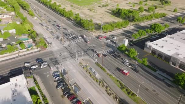 Vigili Del Fuoco Los Angeles Hanno Superato Gare Pompieri Sirene — Video Stock