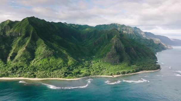 Kauai Adası Ndaki Nefes Kesici Macera Görüntüleri Dünyaca Ünlü Haena — Stok video