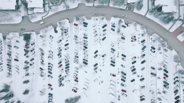 Zdjęcia Lotnicze Dużego Parkingu Ośrodku Narciarskim Snowmass Kolorado Usa Liczne — Wideo stockowe