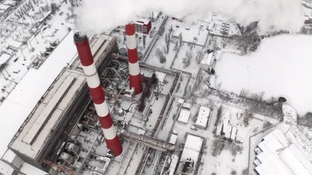 우크라이나 키예프 전체에 퍼지는 증기의 위에서 발전소를 만드는 것이다 고품질 — 비디오