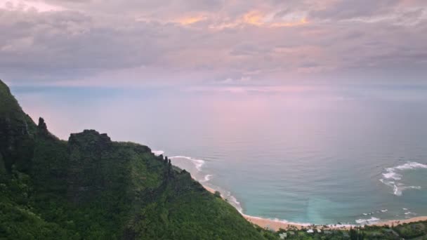 Cinematic Tropischen Rosa Sonnenuntergang Hintergrund Zeitraffer Majestätischer Sonnenuntergang Oder Sonnenaufgang — Stockvideo