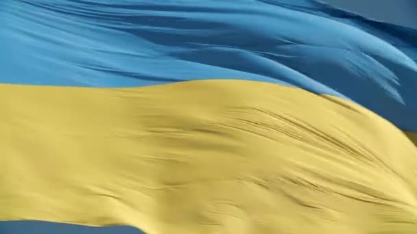 Сонячні Промені Українському Прапорі Пурхають Небі Високоякісні Кадрів Закрийте Український — стокове відео