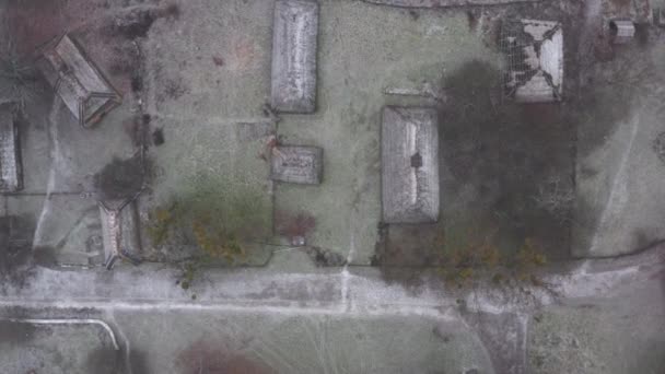 乌克兰基辅 December 2020 Pyrohiv历史遗产的空中录像 独特的地方定居建筑 从上方看 高质量的4K镜头 — 图库视频影像