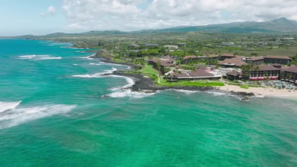 Vista Panorâmica Oceano Propriedade Imóveis Luxo Costa Azul Oceano Popular — Vídeo de Stock