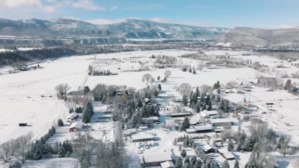 Légi Kilátás Kis Vidéki Falu Carbondale Város Hideg Napos Téli — Stock videók