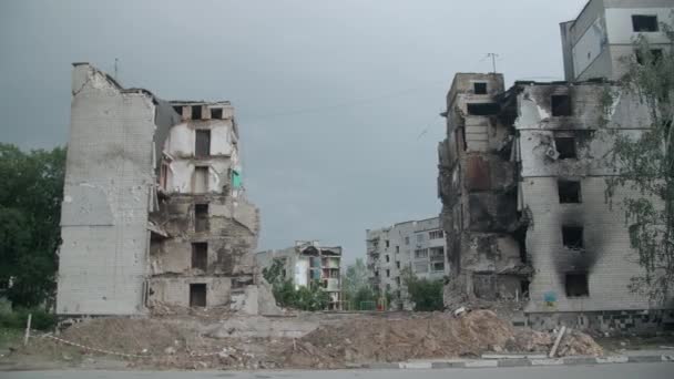 Marzec 2022 Borodianks Ukraina Budynek Borodiance Zniszczony Przez Rosyjski Atak — Wideo stockowe