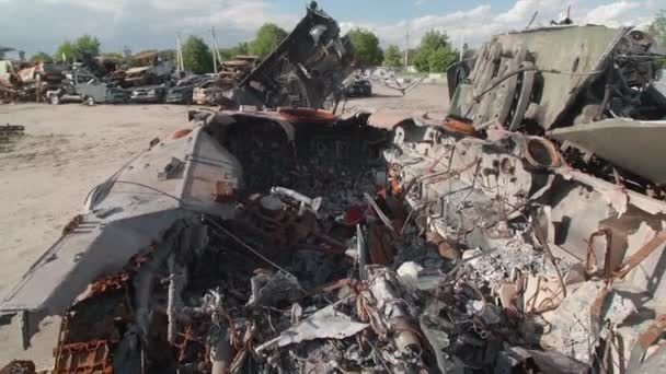 Marzec 2022 Bucha Ukraina Wojna Tło Terroru Dla Tapety Ruchu — Wideo stockowe