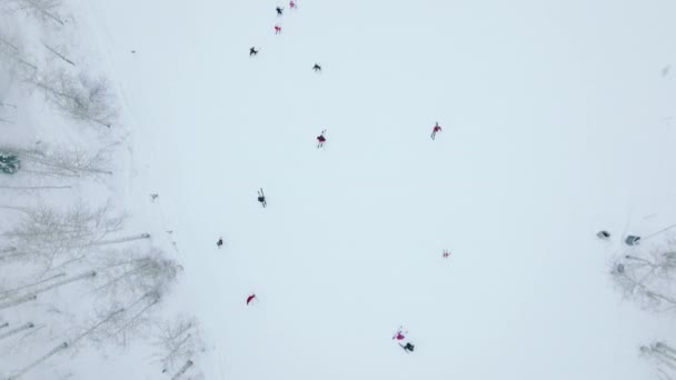 Cold Winter Day High Mountains Snowmass Ski Resort Ski Show — Wideo stockowe