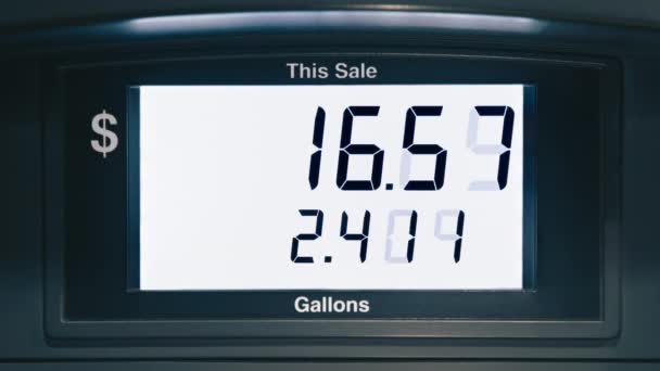 Fuel Gas Increased Cost Due Economy Inflation Gas Station Fuel — Stock Video