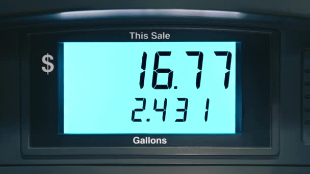 Kaliforniya Daki Enflasyondan Dolayı Yüksek Akaryakıt Fiyatına Sahip Mavi Ekran — Stok video