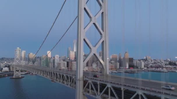San Francisco California Usa Aerial Drone Footage Scenic Bay Bridge — Vídeos de Stock