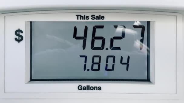 Static Shot Gasoline Price Counter Display Showing Gas Price Digital — ストック動画