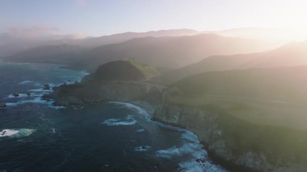 High Ridges Wilderness Coastline Magnificent Beauty Drone Footage Beautiful Vistas — Stock videók