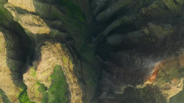 Amazing Mountain Aerial View Flying Spectacular Mountain Landscape Napali Coast — Stockvideo