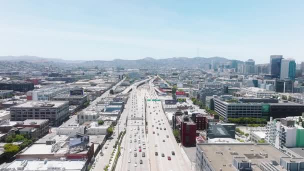 Jul 2022 San Francisco Usa Aerial Footage Urban Panorama Skyscrapers — Stok Video