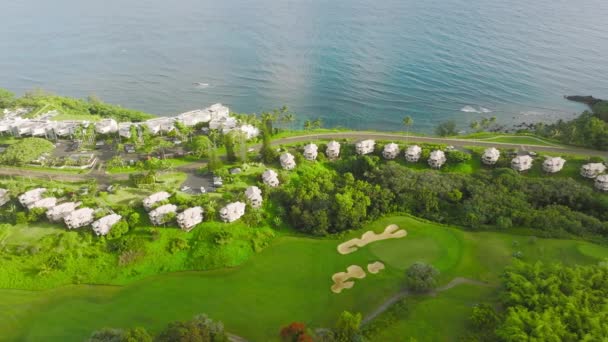 Drone Overlook Idyllic Peaceful Tropical Landscape Hanalei Valley Hawaii Usa — Wideo stockowe