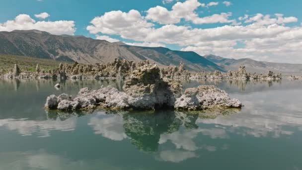 Surrealista Alcalino Mono Lago Origen Volcánico América Del Norte Como — Vídeos de Stock