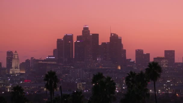 Piękny Widok Miasto Nowoczesne Centrum Los Angeles Wysokimi Drapaczami Chmur — Wideo stockowe