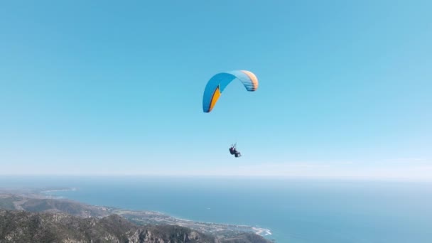 Zpomalený Pohyb Vzduchu Záběry Filmového Letounu Nad Malibu Usa Extrémní — Stock video