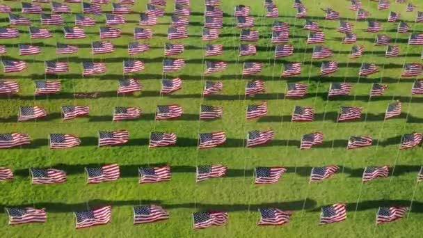 Yukarıdan Görüldüğü Üzere Malibu Kampüsündeki Alumni Park Bayraklar Dalgaları Sergileniyor — Stok video