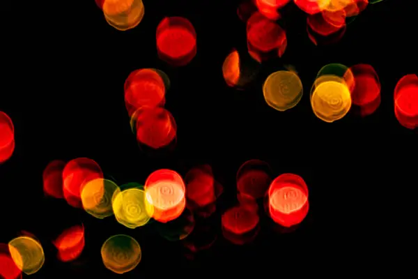 Luces Multicolores Suave Enfoque Sobre Fondo Negro — Foto de Stock