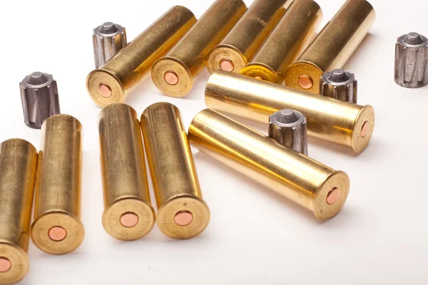 Shot and shells on white background — Stock Photo, Image