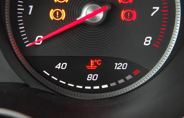 Instrumento Analógico Para Mostrar Temperatura Del Motor Del Automóvil —  Fotos de Stock