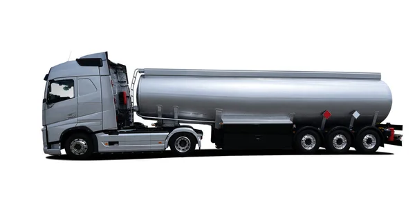 Fuel Tanker Truck Side View – stockfoto