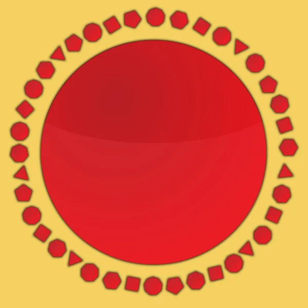 Cirkelknappen avgränsas av olika geometriska objekt — Stockfoto