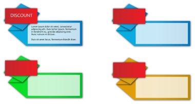 Origami etiketleri ile başlık - üç renk
