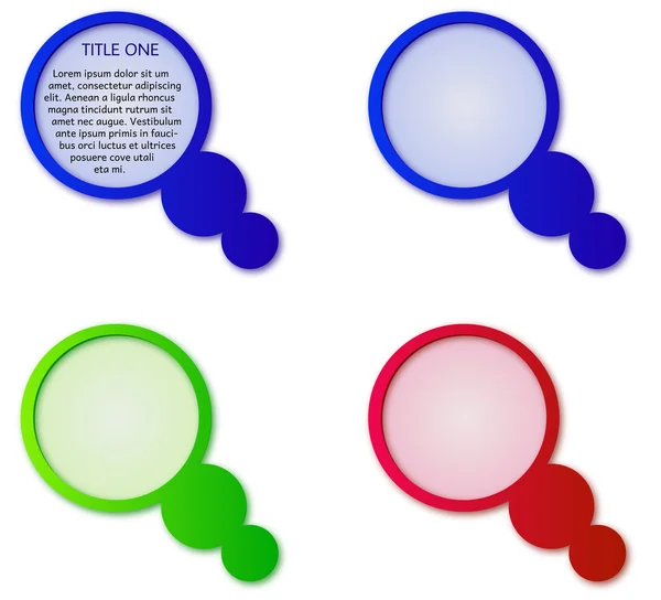 Circle etikett med bubblor - tre färger — Stockfoto