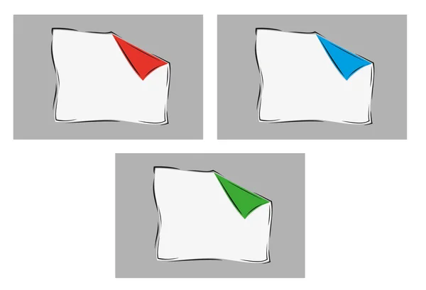 Carta bianca con un angolo piegato — Vettoriale Stock