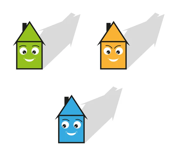 Trois maisons — Image vectorielle