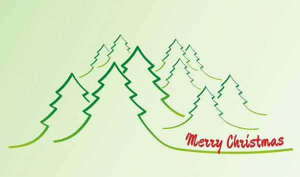 Tarjeta de navidad feliz con árboles — Vector de stock