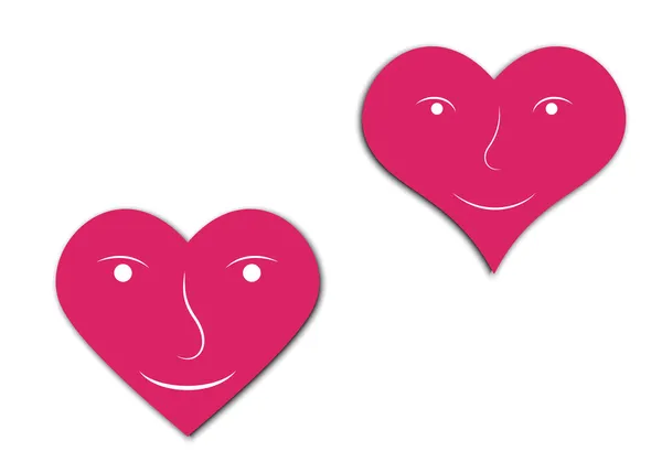 Coeurs avec visage — Image vectorielle