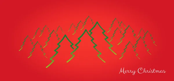 Tarjeta de navidad feliz con árboles — Vector de stock