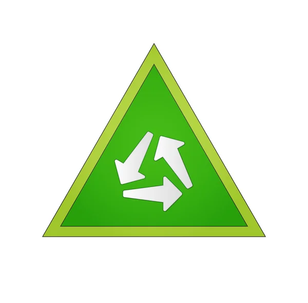 Cerchio delle frecce nel triangolo verde — Vettoriale Stock