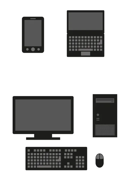 Computers silhouette — Stock Vector