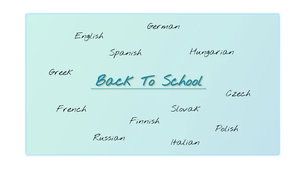 Retour à l'école avec des langues étrangères — Image vectorielle