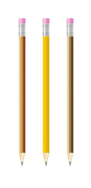 Three pencils — Stock Vector