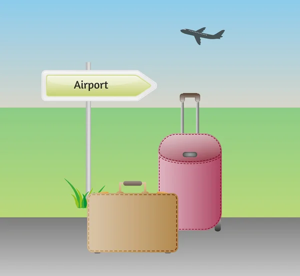Baggages en luchthaven teken — Stockvector
