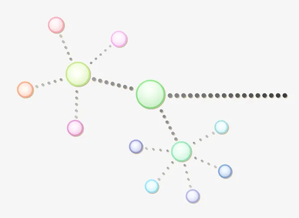 Network with circles — Stock Vector