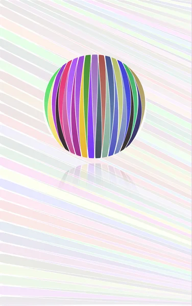 Achtergrond met kleur lijnen en kleur bal — Stockvector