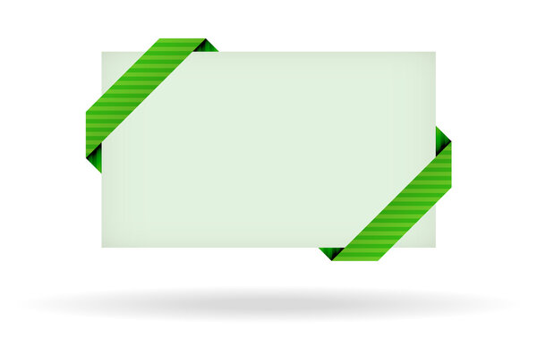 green gift card with dashed ribbon