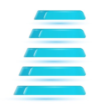 Beş etiket veya düğme kümesi